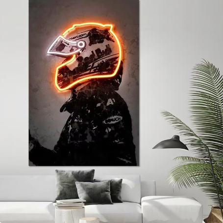 Orange Neon Motorcycle Helmet