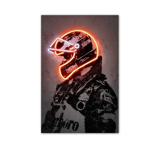 Orange/White Neon Motorcycle Helmet No.2